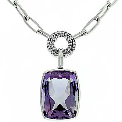 View Pink Amethyst & Diamond Necklace