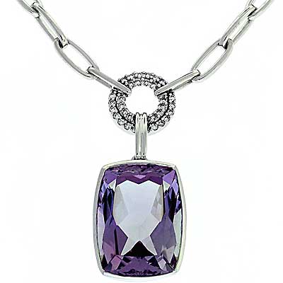 View Pink Amethyst & Diamond Necklace