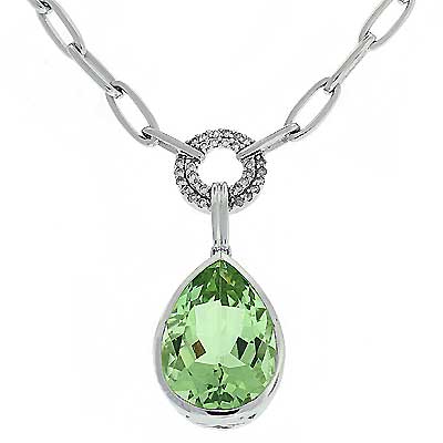 View Green Amethyst & Diamond Necklace