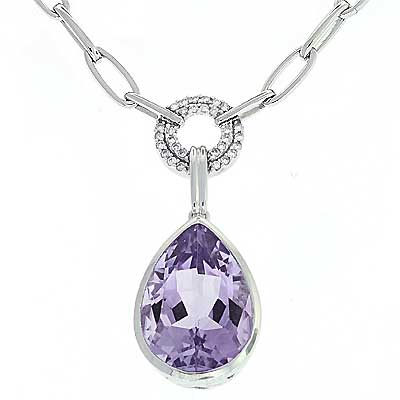 View Pink Amethyst & Diamond Necklace