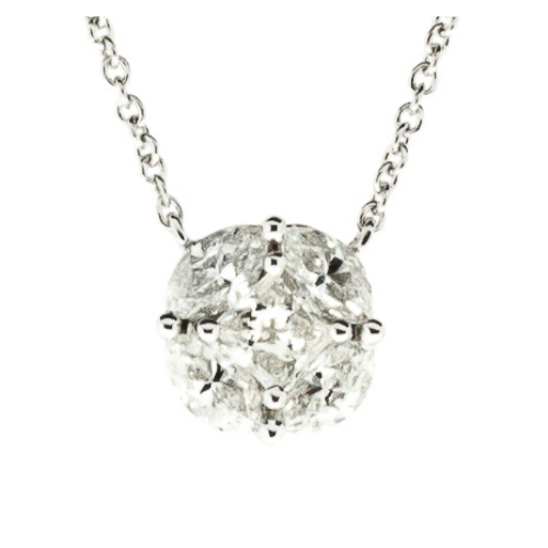 View Diamond Cluster Pendant With Chain