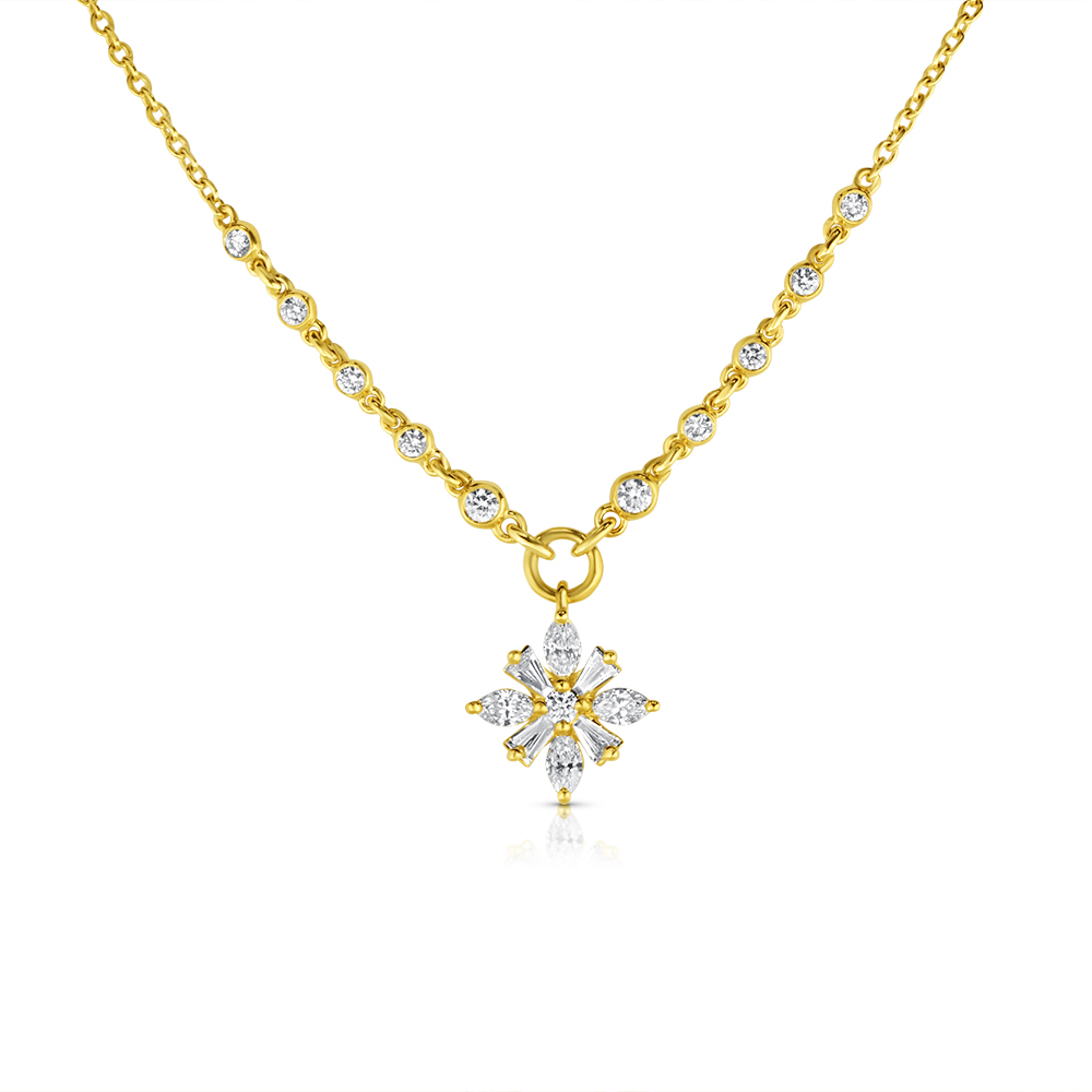 View Diamond Star And Bezel Necklace