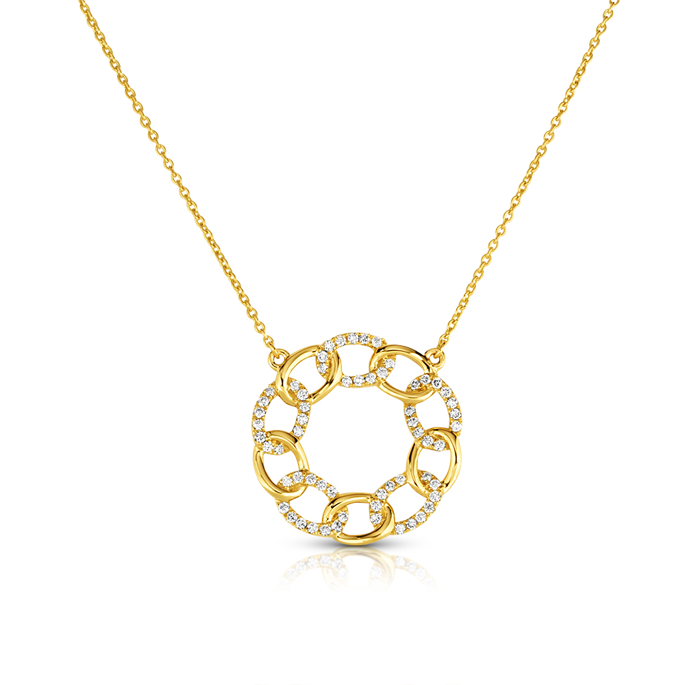 View Diamond Link Circle Pendant With Chain