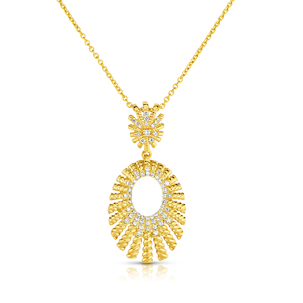 View Fancy Rope Design Diamond Pendant With Chain