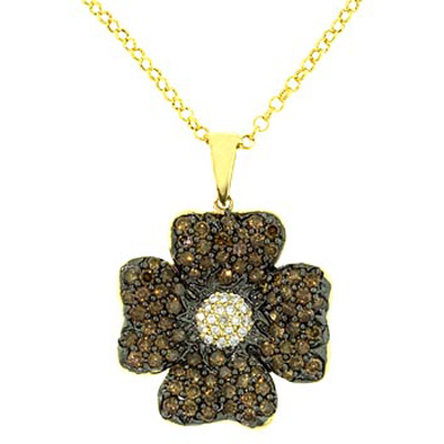 View Brown Diamond and Diamond Cross w/Chain