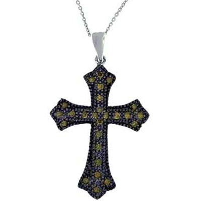 View Brown Diamond Cross w/Chain