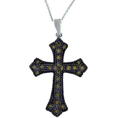 View Brown Diamond Cross w/Chain