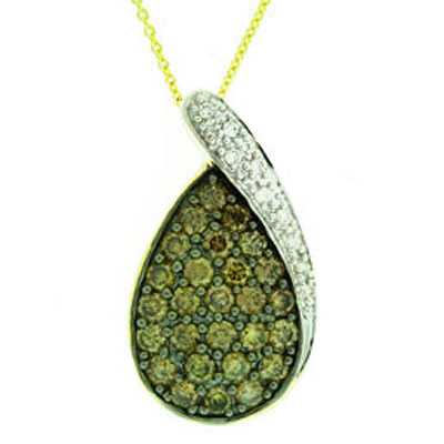 View Brown Diamond and Diamond Pendant With Chain