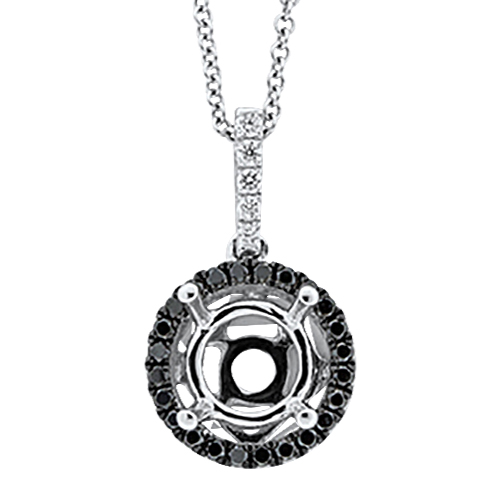 View Diamond and Black Diamond Pendant With Chain