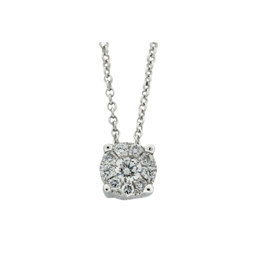View Diamond Cluster Pendant With Chain