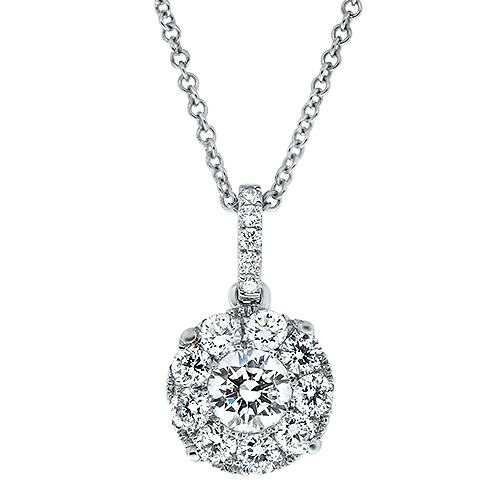 View Diamond Cluster Pendant With Chain