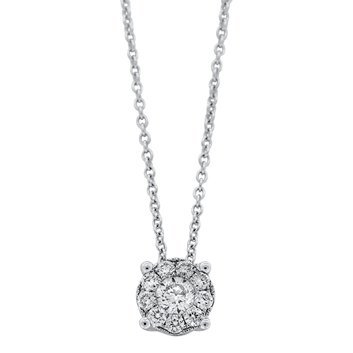 View Cluster Diamond Pendant With Chain
