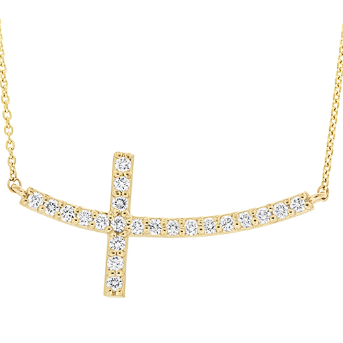 View Large Sideway Diamond Cross Pendant With Chain