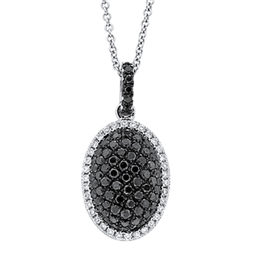 View Black Diamond and Diamond Pendant With Chain