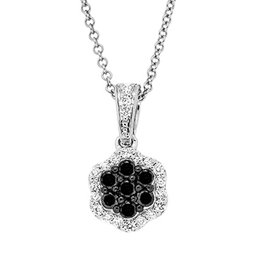 View Black and White Diamond Pendant With Chain