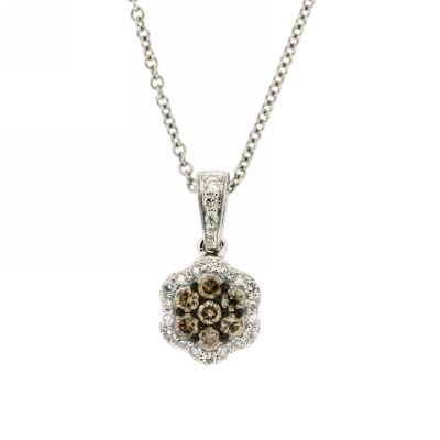 View Brown and White Diamond Pendant With Chain
