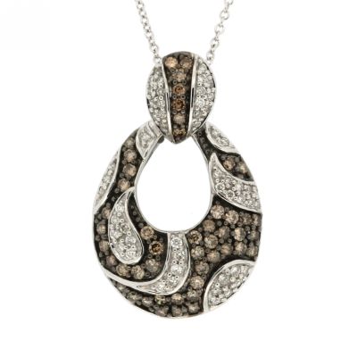 View Brown and White Diamond Pendant with Chain