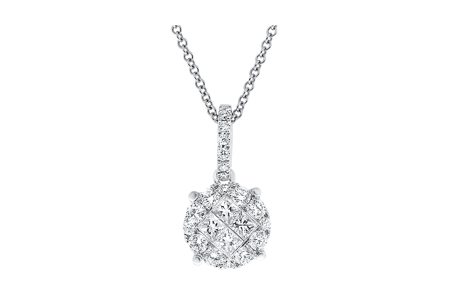 View Diamond Cluster Pendant With Chain