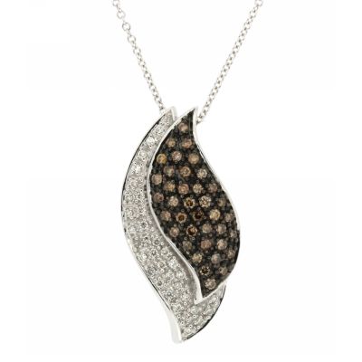 View Brown and White Diamond Pendant With Chain