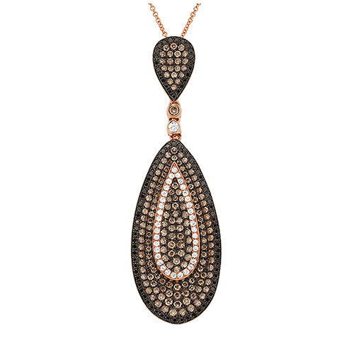 View Diamond, Brown And Black Diamond Pendant With Chain