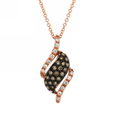 View Brown and White Diamond Pendant With Chain