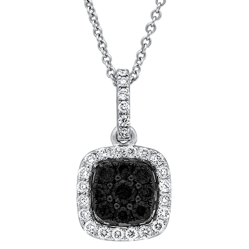 View Black Diamond and Diamond Pendant With Chain