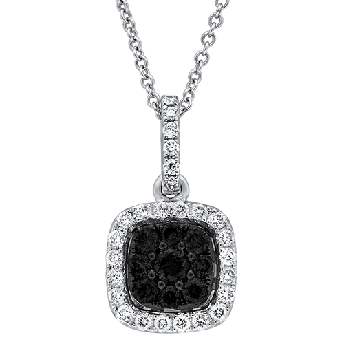 View Black Diamond And Diamond Pendant With Chain