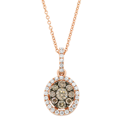 View Brown Diamond And Diamond Pendant With Chain