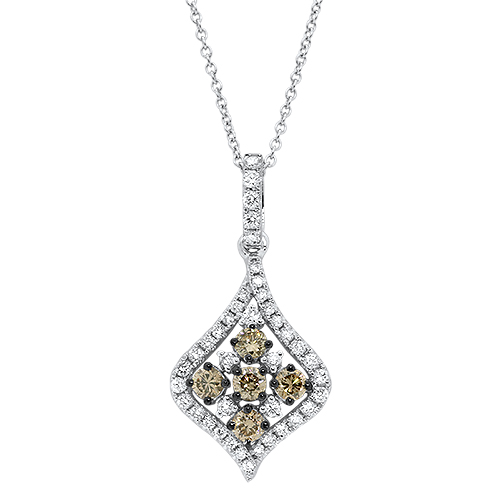 View Champagne Diamond and Diamond Pendant With Chain