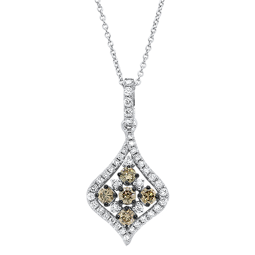 View Champagne Diamond And Diamond Pendant With Chain