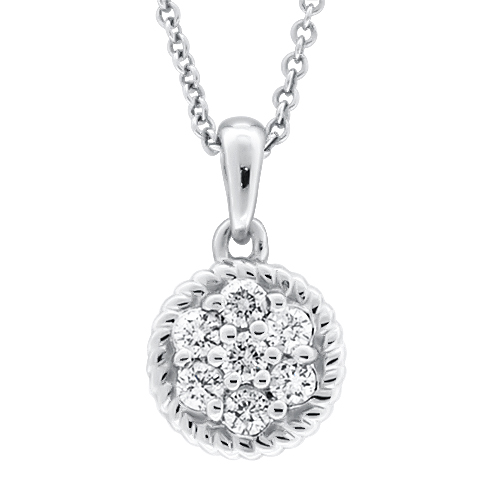 View Cluster Diamond Pendant With Chain