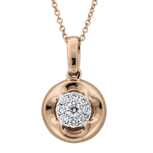 View Diamond Cluster Pendant With Chain