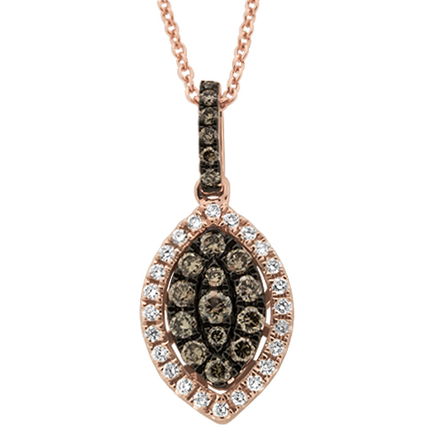 View Chocolate Diamond and Diamond Pendant With Chain