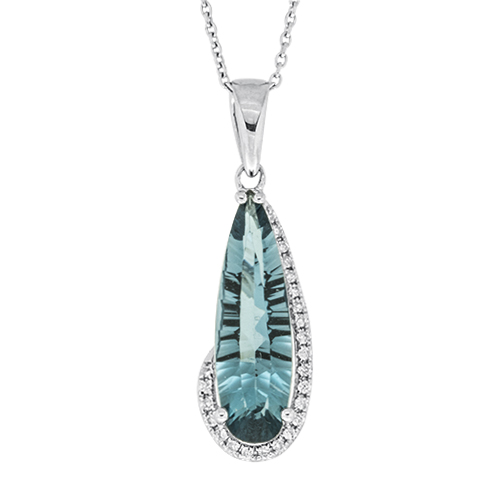 View Diamond and London Blue Pendant With Chain