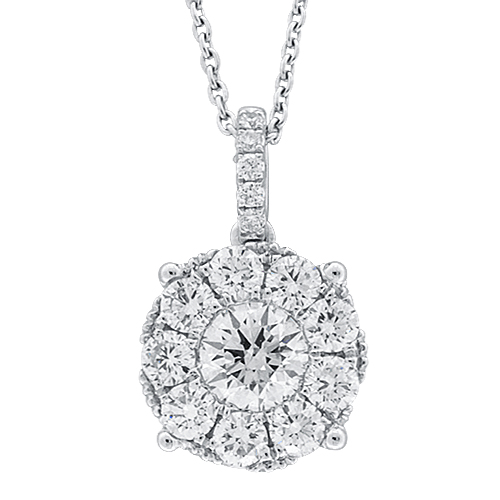 View Diamond Cluster Pendant With Chain