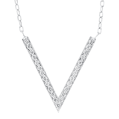 View Diamond V Pendant With Chain