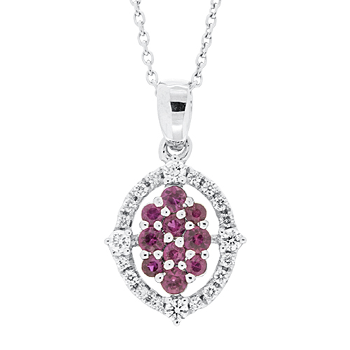 View Ruby and Diamond Pendant With Chain
