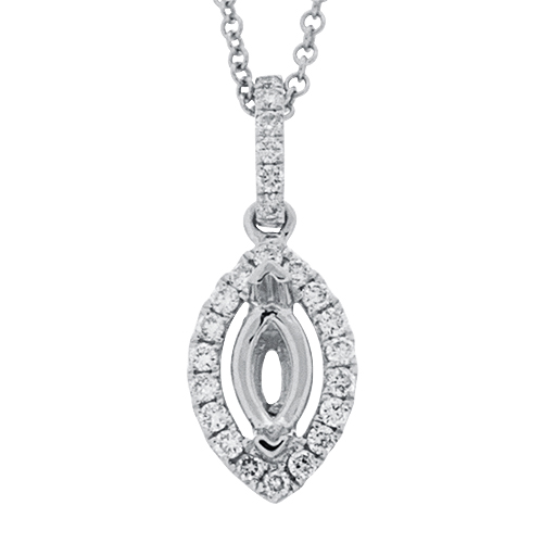 View Diamond Semi Mount Pendant With Chain