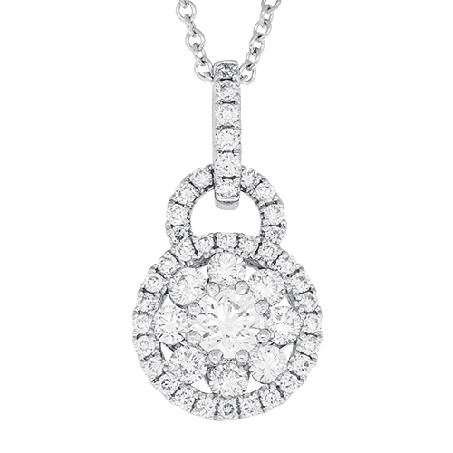 View Diamond Cluster Pendant With Chain