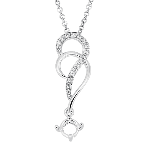 View Diamond Semi Mount Pendant With Chain