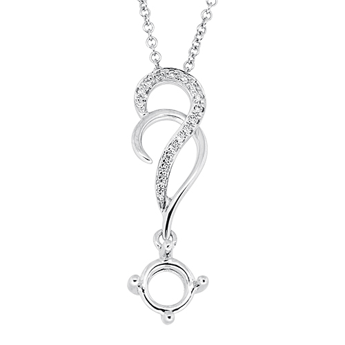 View Diamond Semi Mount Pendant With Chain