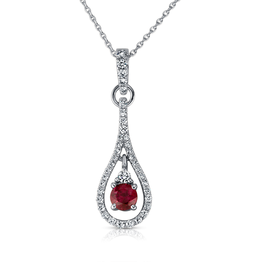 View Ruby and Diamond Pendant With Chain