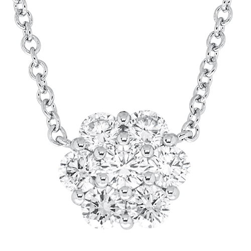 View Diamond Flower Cluster Pendant