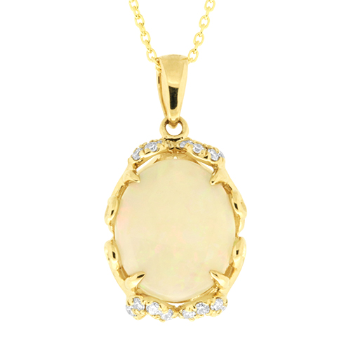 View Opal and Diamond Pendent With Chain