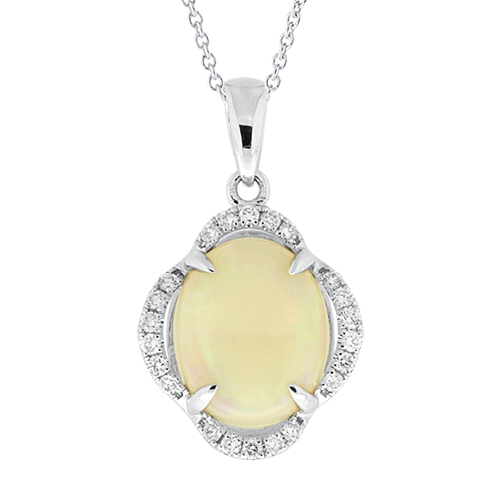 View Opal and Diamond Pendant With Chain