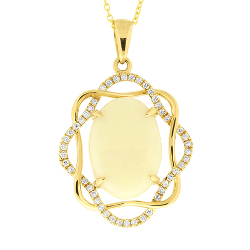 View Opal and Diamond Pendant With Chain