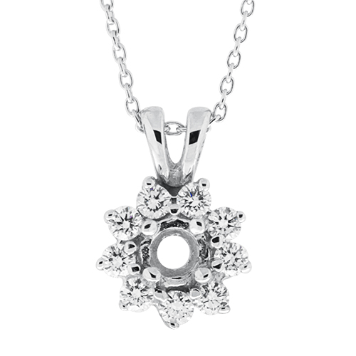 View Diamond Semi Mount Pendant With Chain