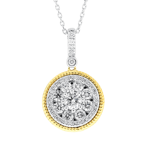 View Cluster Diamond Pendant With Chain