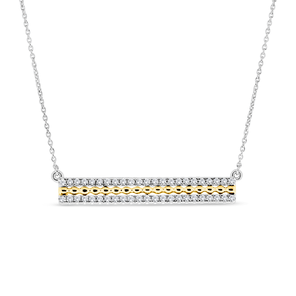 View Fancy Diamond Bar Pendant With Chain