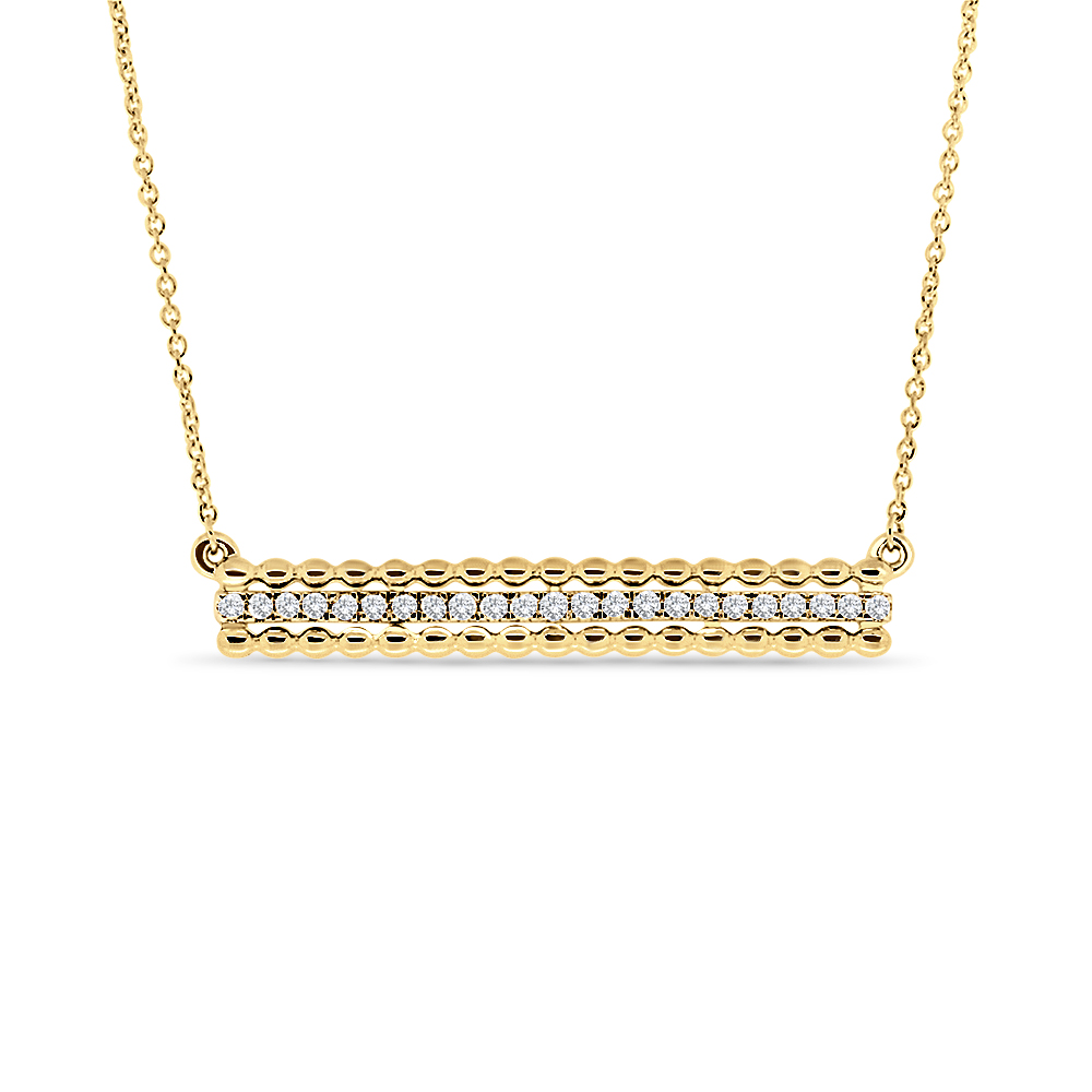 View Fancy Diamond Bar Pendant With Chain